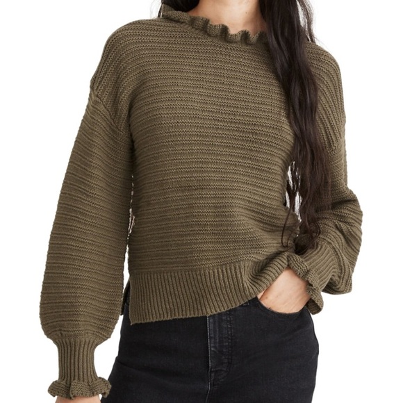 Madewell Sweaters - Madewell Ruffle-neck Pullover Sweater